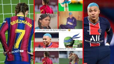 Antoine Griezmann, del Barcelona, y Kylian Mbappé, del PSG, causaron revuelo en las redes sociales con los nuevos looks que aparecieron en respectivos partidos de sus equipos.