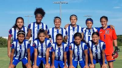 El 11 titular de la Sub Femenina Sub-15 de Honduras que goleó este día a Islas Vírgenes.