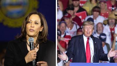 La vicepresidenta de EEUU, Kamala Harris, y al expresidente Donald Trump.