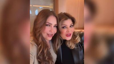 las actrices Itatí Cantoral y Thalía .