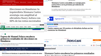 Los principales medios internacionales y agencias de noticias amanecieron este lunes informando sobre los comicios en Honduras.