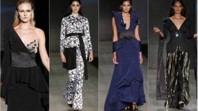 Negros, dorados y blancos predominan en el armario adornado con mariposas de metal, tachuelas y estoperoles.