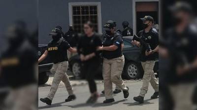 Suyapa Guadalupe Bocanegra Murcia al momento de su detención.