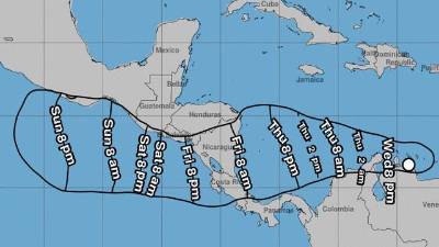 Bonnie impactaría el viernes como tormenta tropical las costas de Nicaragua y Costa Rica, según el NHC.