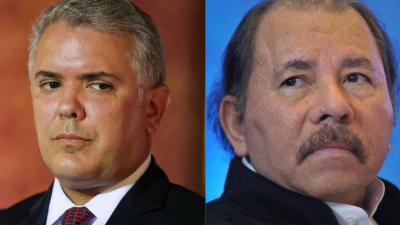 El presidente de Colombia, Ivan Duque y el presidente de Nicaragua, Daniel Ortega.