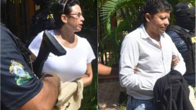La pareja detenida José Arístides Flores Nájera y su esposa Waldina Lizzette Gavarrete Ortega.