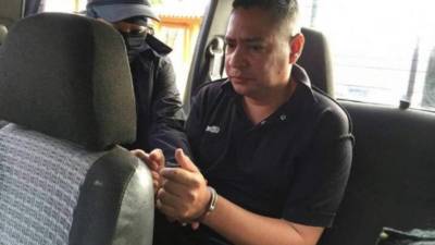 Imagen de archivo de la detención del exalcalde de Talanga, Jorge Neptaly Romero Mejía.