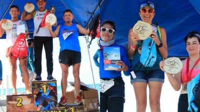 Bernardo Sánchez (centro) fue el ganador en masculino y Alejandra Serafen (centro) en femenino.