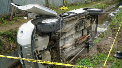 Imagen de archivo de un volcamiento vehicular.