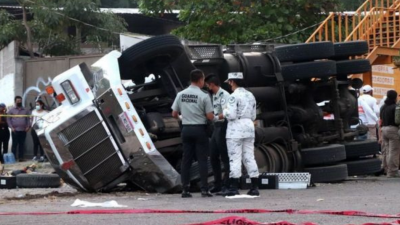 Imagenes del accidente carretero de diciembre de 2020 en Chiapas.