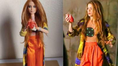 La cantante y su muñeca inspirada en ella.