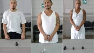 Los supuestos pandilleros de la 18 a quienes le encontraron droga en sus partes íntimas.