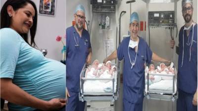 Sanos. Las dos niñas y los dos varones nacieron la mañana del sábado y están saludables al igual que su mamá Daysy Madrid.