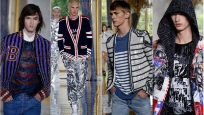 Modelos desfilaron con sudaderas de estampados musicales (rock y heavy metal) y deportivos de botín.