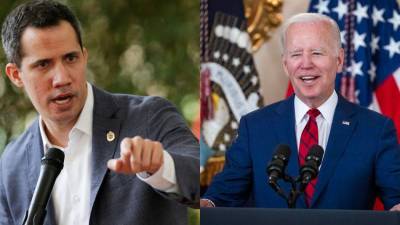 El líder opositor venezolano Juan Guaidó y el presidente estadounidense, Joe Biden