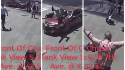 Un video de cámaras de seguridad muestra el atropellamiento ocurrido en Times Square de Nueva York.