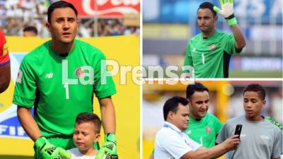 El portero Keylor Navas vivió un inusual momento antes del inicio del partido de su selección de Costa Rica contra Honduras en el estadio Morazán, por la hexagonal de la Concacaf.