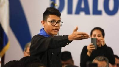 Lesther Alemán tildó de asesino a Ortega durante una reunión con el mandatario tras el estallido social de 2019./AFP.