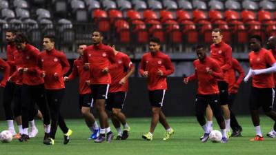 Los jugadores de Canadá trabajaron este martes a doblete turno. Foto Ronald Aceituno, Enviado Especial
