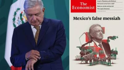 A pesar del panorama, la revista reconoció que el 61 % de los mexicanos aprueban a López Obrador y que los partidos de oposición 'han fracasado en ofrecer una alternativa coherente'. FOTO: EFE / PORTADA / THE ECONOMIST