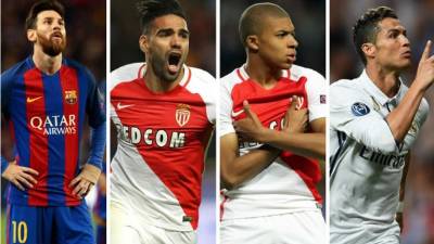 Messi, Mbappé, Falcao y Cristiano Ronaldo en la tabla de goleadores de la Champions League.