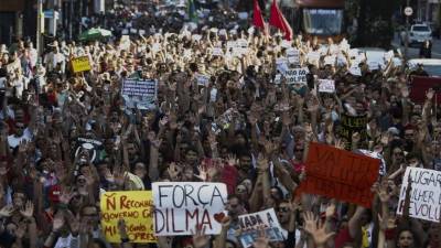Partidarios de Dilma Rousseff en Sao Paulo. Fotos: AFP/Miguel Schincariol