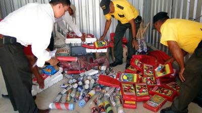 En los operativos ejecutados en el 2012, la Policía Municipal decomisó una buena cantidad de pólvora en El Progreso.