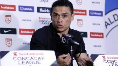 Walter 'Paté' Centeno durante la conferencia de prensa después de perder contra el Olimpia. Foto Neptalí Romero