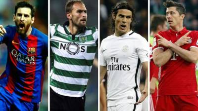 Messi, Bas Dost, Edinson Cavani y Robert Lewandowski, los que pelean por la Bota de Oro 2016-2017.