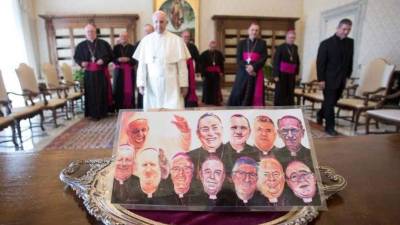 Pintura obsequiada al Papa Francisco.