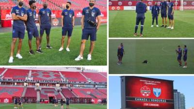 Las imágenes del reconocimiento que realizó la Selección de Honduras de la cancha del estadio BMO Field previo al partido contra Canadá en su debut en la eliminatoria mundialista.