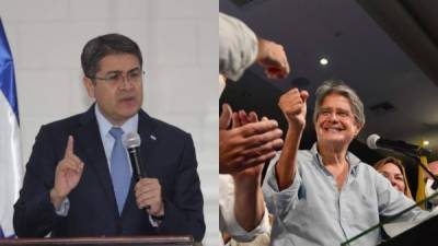 Hernández es uno de los primeros mandatarios en reconocer el triunfo electoral del Guillermo Lasso. Fotos AFP / EFE
