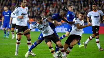 Valencia y Chelsea empataron 2-2 en la penúltima jornada de la Champions League. Foto AF