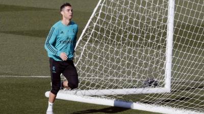 Cristiano Ronaldo durante el entrenamiento realizado este viernes en la Ciudad Deportiva de Valdebebas. Foto EFE/Fernando Alvarado