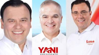 Precandidatos liberales: Darío Banegas (Esperanza de Honduras), Yani Rosenthal (Movimiento Yanista) y Luis Zelaya (Recuperar Honduras).