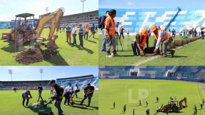Este día comenzaron los trabajos en el estadio Nacional Chelato Uclés de Tegucigalpa.