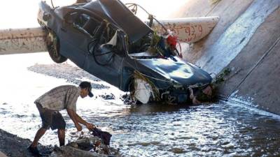 Vista general de daños ocasionados por las lluvias el vienes 21 de septiembre de 2018, en diferentes municipios en la ciudad de Culiacán, en el estado de Sinaloa (México). EFE