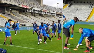 La Selección de Honduras realizó el reconocimiento del Estadio Olímpico de Montjuïc de Barcelona donde enfrentará a Emiratos Árabes Unidos en partido amistoso el jueves. Fotos Twitter @FenafuthOrg