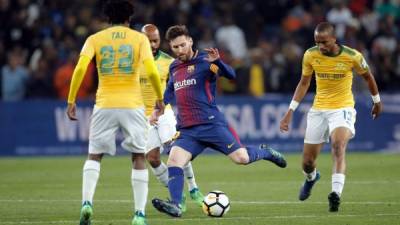 Messi ingresó en el segundo tiempo cuando el Barcelona ya ganaba por los tres goles. Foto AFP