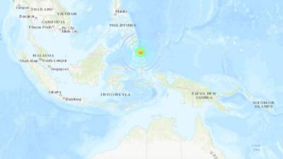 El sismo se registró a las 20H23 locales (12H23 GMT) a unos 310 kilómetros al sudeste de Davao en la isla de Mindanao y a una profundidad de 95 km. Imagen: USGS