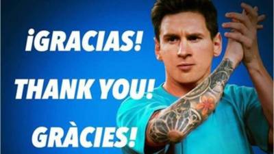 Lionel Messi agradeció hoy el apoyo que recibió tras su lesión.