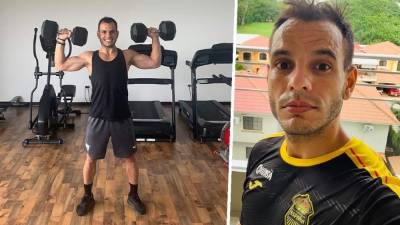 Santiago Correa, jugador del Real España, trabajó en su casa durante la cuarentena y dice estar en buenas condiciones físicas.