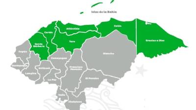 Mapa de alertas emitido este lunes 11 de diciembre de 2023 en Honduras.