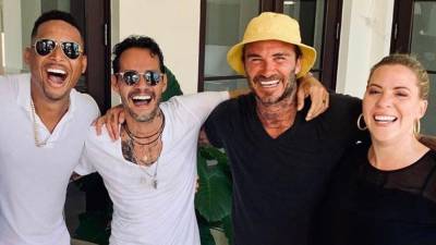 Micho Valdes en casa de Marc Anthony para darle clases a David Beckham.
