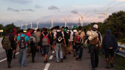 La caravana de migrantes a su paso por México.