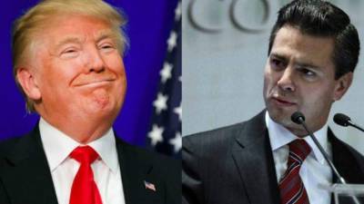 El presidente Donald Trump, a un lado su homólogo Enrique Peña Nieto.