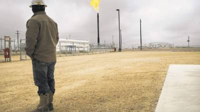 Una planta de gas natural en la localidad de Garden City, parte de la Cuenca Pérmica, en Texas.