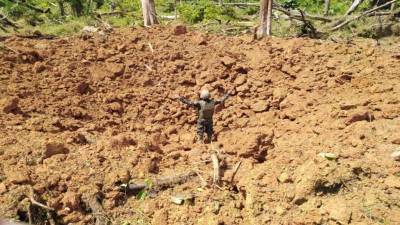 La destrucción de la narcopista fue la tarde de este viernes.