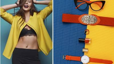 El mostaza picante combina con el azul turquesa, el café, naranja, negro, gris, verde, azul y blanco.