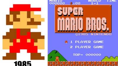 Esta fue la primera vez que apareció Mario. El juego se llamó Super Mario Bros.